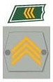 The collar and sleeve insignia of Kersantti