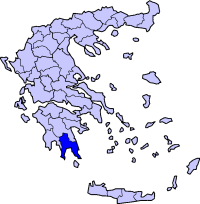 Location of Laconia Prefecture in Greece