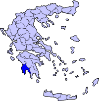 Location of Messenia Prefecture in Greece