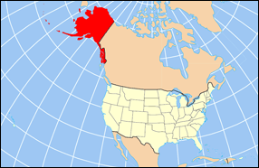 Map with Alaska highlighted