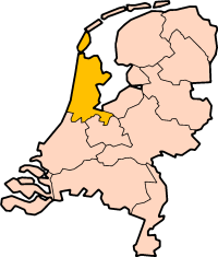 Map: Province of North Holland in the Netherlands