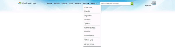 Windows Live 3.0 header