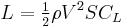 L = \tfrac12 \rho V^2 S C_L