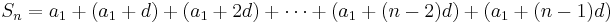  S_n=a_1+(a_1+d)+(a_1+2d)+\cdots+(a_1+(n-2)d)+(a_1+(n-1)d)