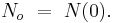 N_o \ = \ N(0).