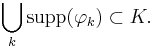 \bigcup_k \operatorname{supp}(\varphi_k)\subset K.