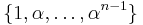 \{1, \alpha, \dots, \alpha^{n-1}\}