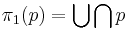 \pi_1(p) = \bigcup\bigcap p