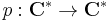 \,p:\mathbf{C}^*\rightarrow\mathbf{C}^*