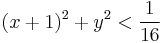  (x+1)^2 + y^2 < \frac{1}{16} 