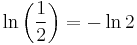 \ln\left(\frac {1}{2}\right)=-\ln 2