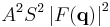 A^{2} S^{2} \left|F(\mathbf{q}) \right|^{2}