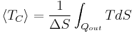 \langle T_C\rangle = \frac{1}{\Delta S} \int_{Q_{out}} TdS 