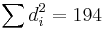 \sum d_i^2 = 194