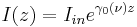   I(z) = I_{in}e^{\gamma_0(\nu) z} 