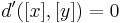 d'([x],[y])=0