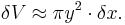 \!\delta V \approx \pi y^2 \cdot \delta x.