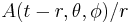 A(t-r,\theta,\phi)/r \,