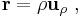 \mathbf{r} = \rho \mathbf{u}_{\rho} \ , 