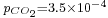 \scriptstyle p_{CO_2}=3.5\times 10^{-4}