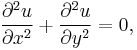  \frac{\part^2 u}{\partial x^2} + \frac{\part^2 u}{\partial y^2}=0,\, 