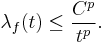 \lambda_f(t) \le \frac{C^p}{t^p}.