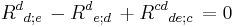 R^d{}_{d;e}  \, -  R^d{}_{e;d}  \, +  R^{cd}{}_{de;c}  \, = 0