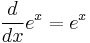 \frac{d}{dx}e^x=e^x