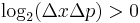 
\log_2(\Delta x \Delta p) > 0
\,