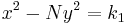 x^2 - Ny^2 = k_1