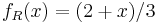 f_R(x)=(2+x)/3