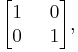 
\begin{bmatrix}
  1 & \;\; 0  \\
  0 & \;\; 1 
\end{bmatrix},
