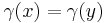 \gamma(x)=\gamma(y)