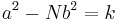 a^2 - Nb^2 = k