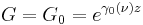  G = G_0 = e^{\gamma_0(\nu) z}