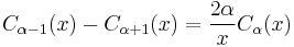 C_{\alpha-1}(x) - C_{\alpha+1}(x) = \frac{2\alpha}{x} C_\alpha(x)