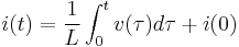 i(t) = \frac{1}{L}  \int_0^tv(\tau) d\tau + i(0)