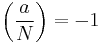 \left(\frac{a}{N}\right)=-1