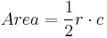 Area = \frac{1}{2}r\cdot c