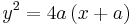 y^{2}=4a\left(x+a\right)