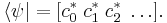 \langle\psi| = [c_0^* \; c_1^* \; c_2^* \; \dots]. 