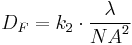 D_F = k_2 \cdot\frac{\lambda}{{NA}^2}