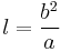 l=\frac{b^{2}}{a}