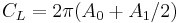  \ C_L = 2 \pi (A_0 + A_1/2)