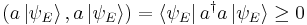 \left(a \left|\psi_E \right\rangle, a \left|\psi_E \right\rangle\right)  = \left\langle\psi_E \right| a^\dagger a \left| \psi_E \right\rangle \ge 0