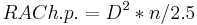 RAC h.p. = {D^2 * n}/2.5 \,