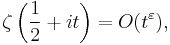 \zeta\left(\frac12 + it\right) = O(t^\varepsilon),