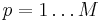  p = 1 \ldots M 