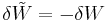 \delta \tilde{W}= -\delta W