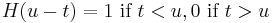 H(u-t) = 1 \text{ if } t < u, 0 \text{ if } t > u